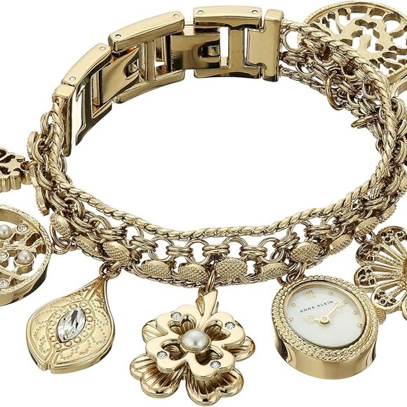 Women's Premium Crystal Accented Charm Bracelet Watch - Picture 1 of 6